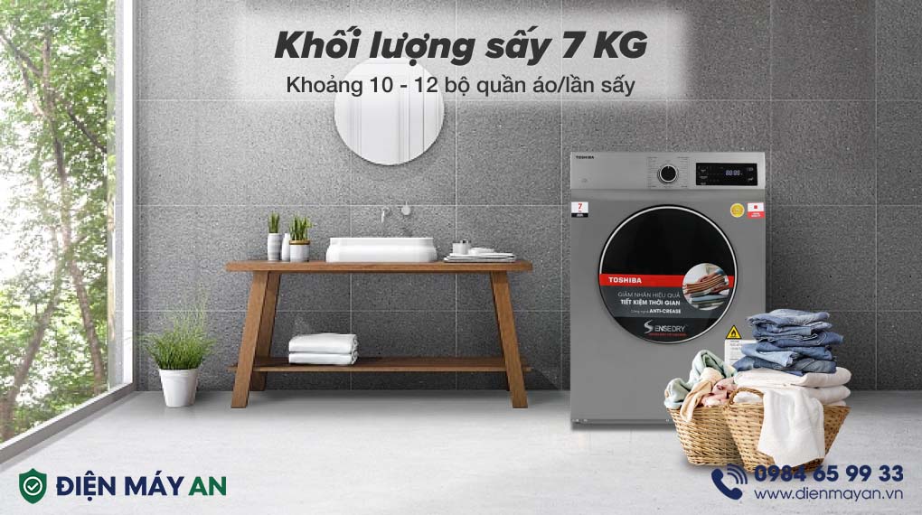 Máy Sấy Thông Hơi 7 Kg Toshiba TD-H80SEV(SK) - chương trình giặt